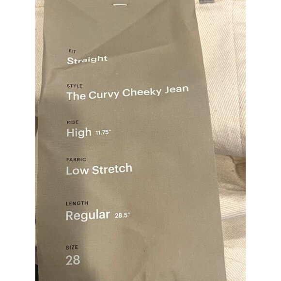NWT Everlane The Curvy Cheeky Stretch Jean High Rise Straight Leg 28 / 6 Ecru - Picture 7 of 14